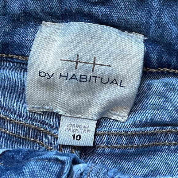 Habitual Wide Leg Jeans Girls Size 10 Blue Pleated Front Medium Wash Pockets - Picture 5 of 13